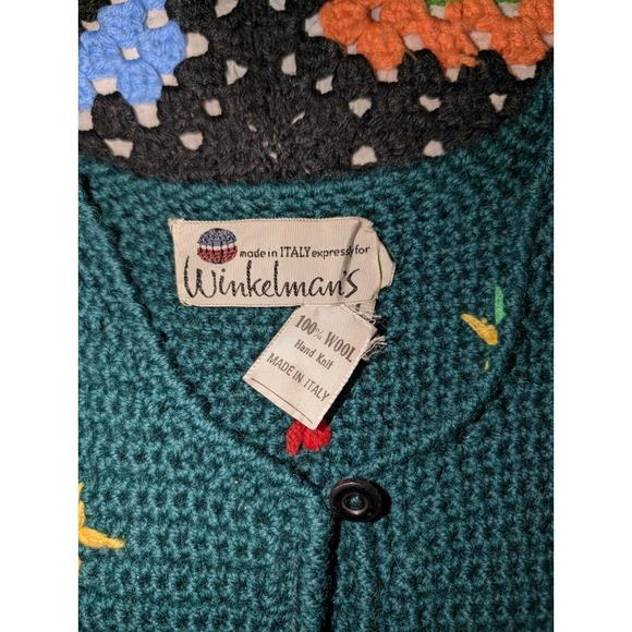 Vintage Winkelman's Knit Wool Vest Women's XS Green Made In Italy - Picture 6 of 9
